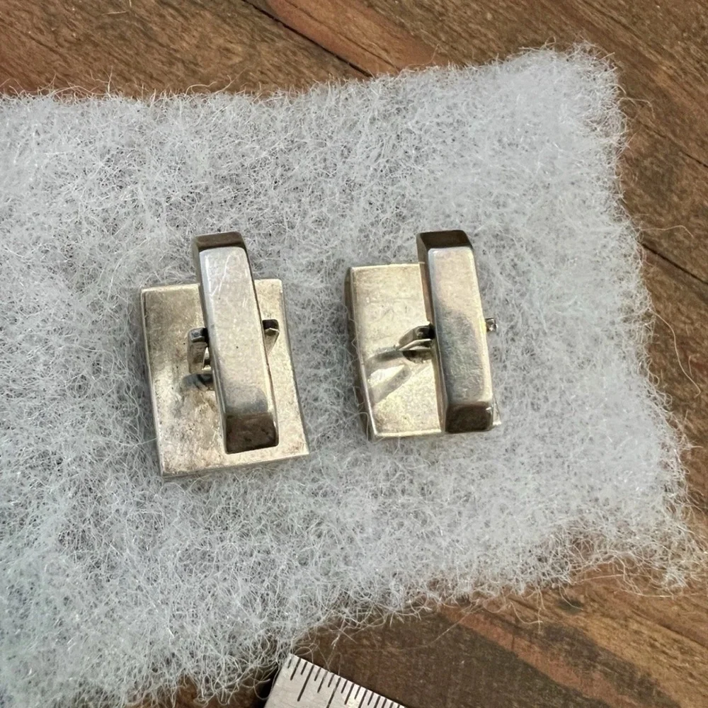 20g Sterling GRAD GLAM! MCM Designer Silver Cuff Links, Jacob M. Oldak Vintage